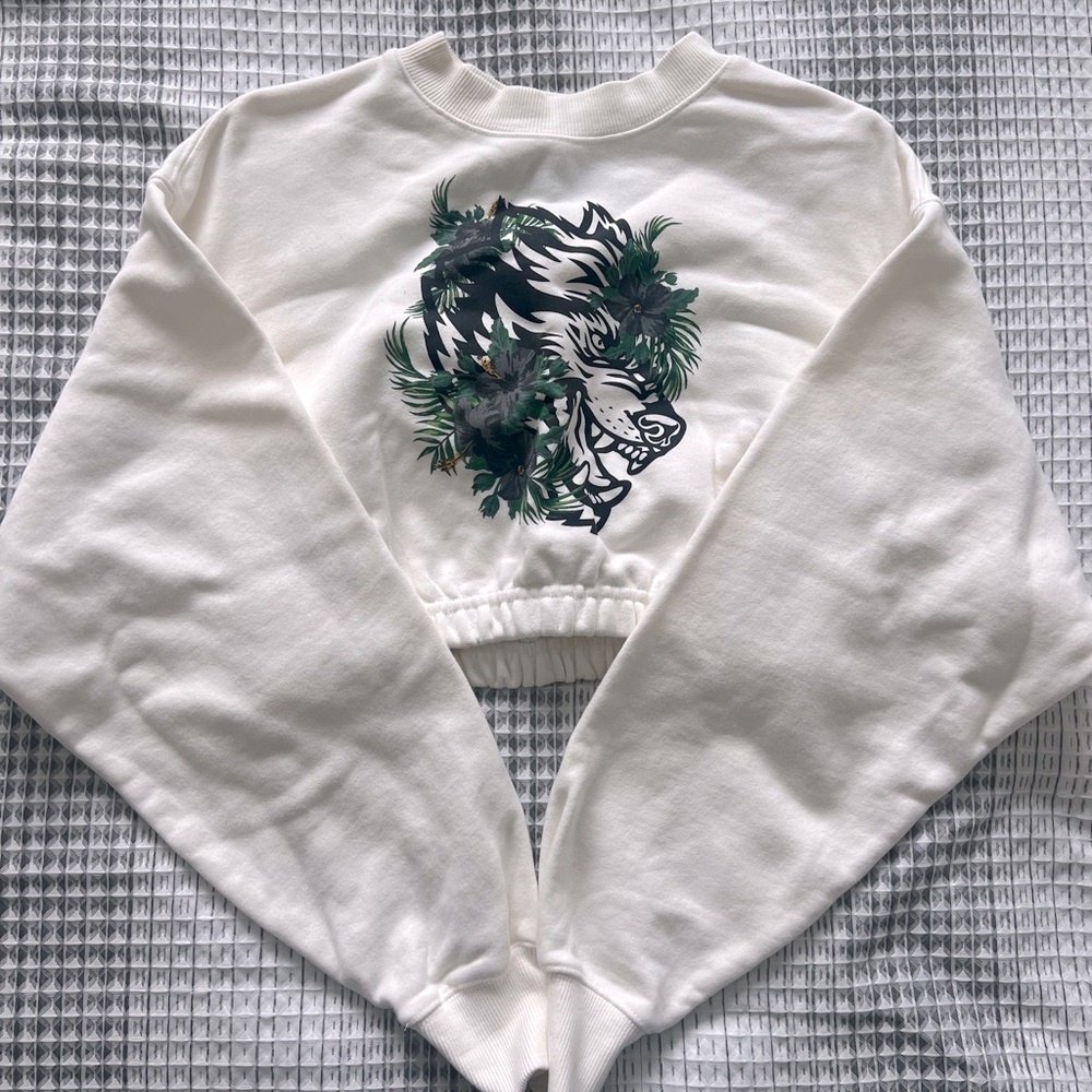 Darc Sport cropped sweatshirt in XS, white/cream.